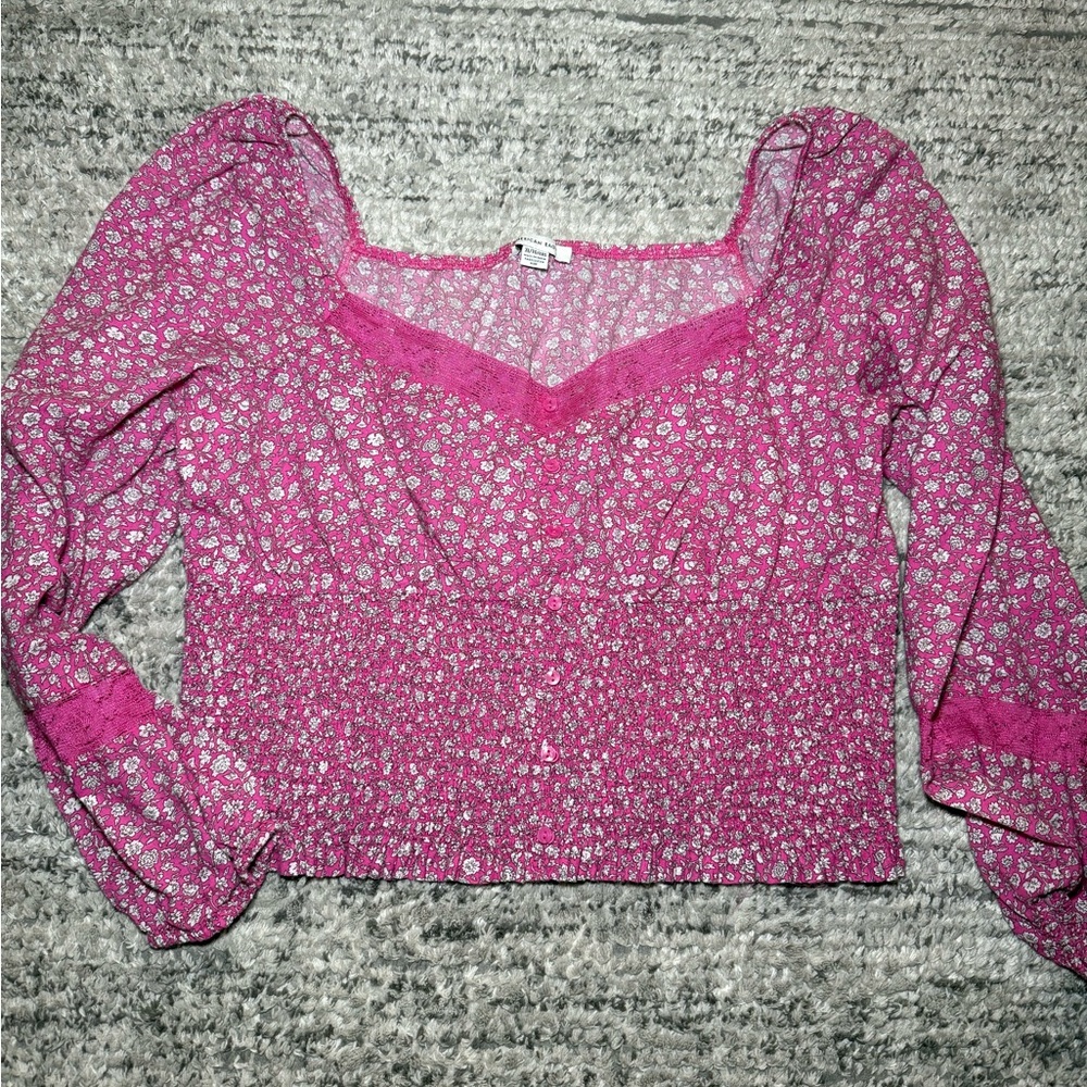 American Eagle Outfitters Pink Floral Top